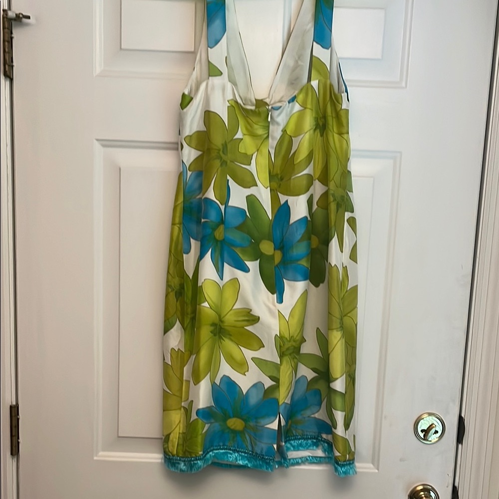 Muse Green and Blue Floral Midi Dress - Picture 3 of 10